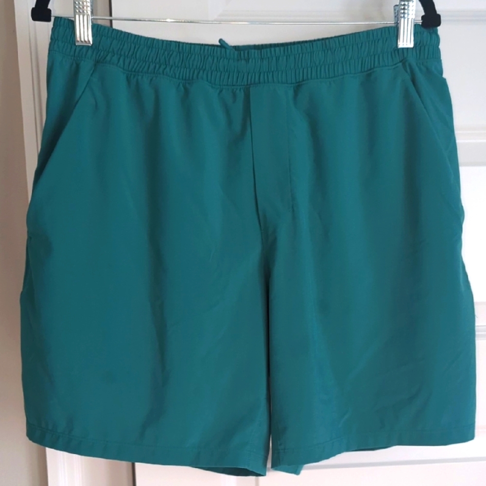 Teal Casual Elastic Shorts